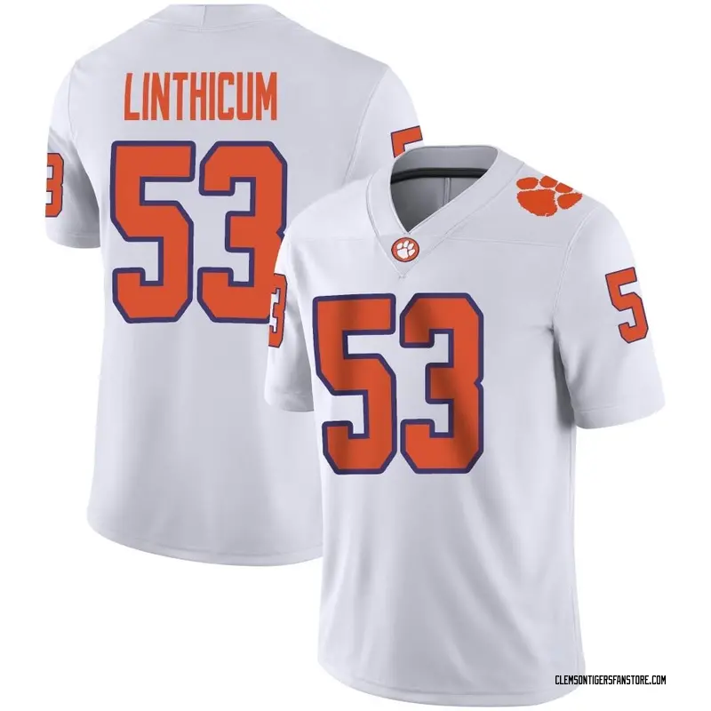 Game Youth Ryan Linthicum Clemson Tigers White Football Jersey