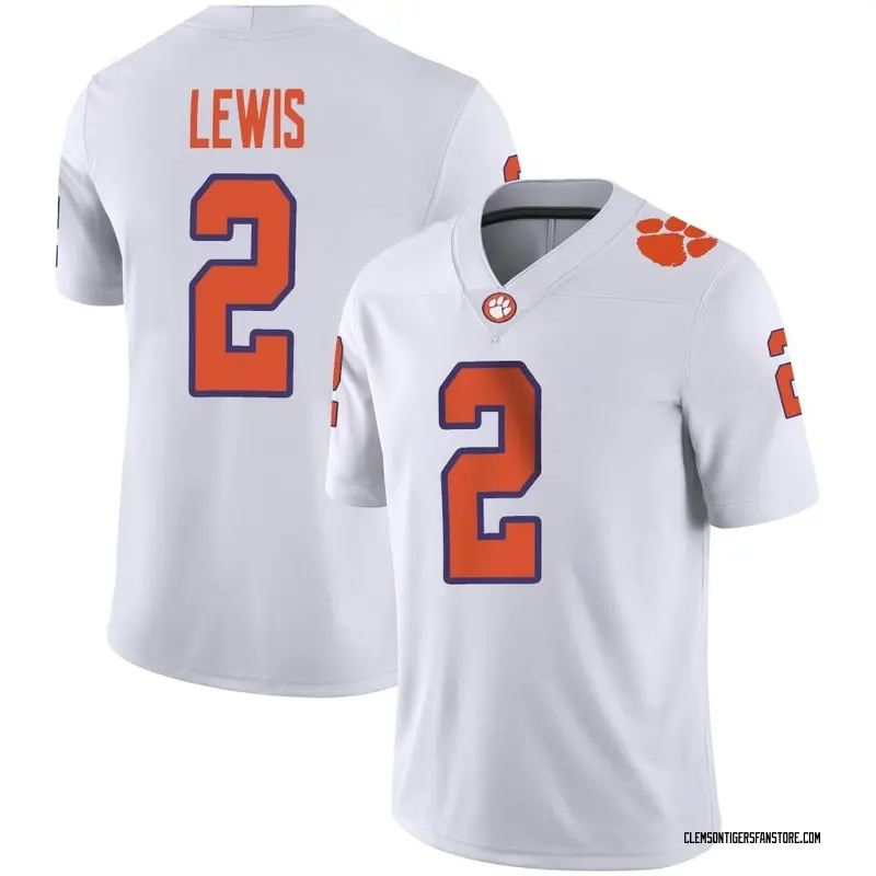 Game Youth Shelton Lewis Clemson Tigers White Football Jersey