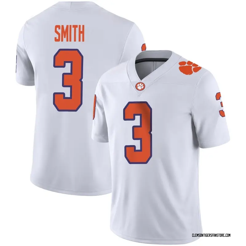 Game Youth Tristan Smith Clemson Tigers White Football Jersey