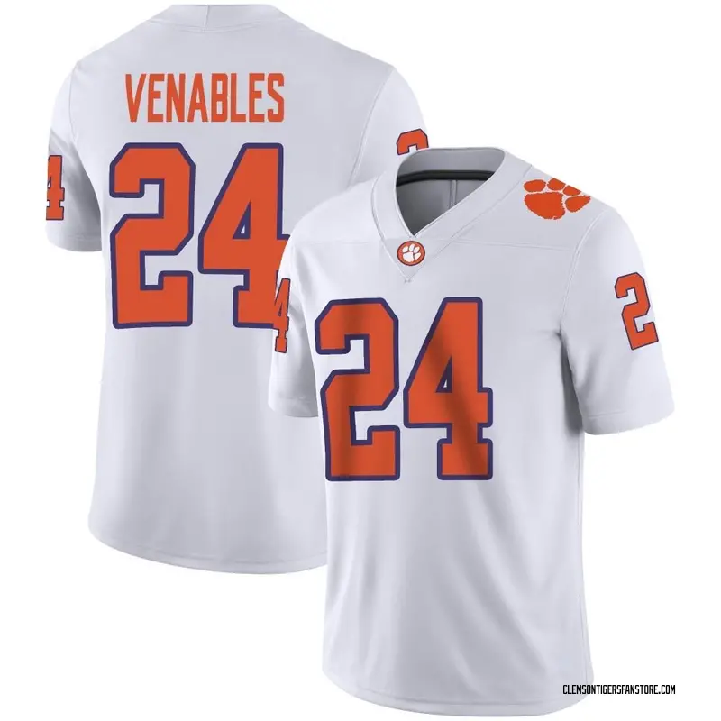 Game Youth Tyler Venables Clemson Tigers White Football Jersey