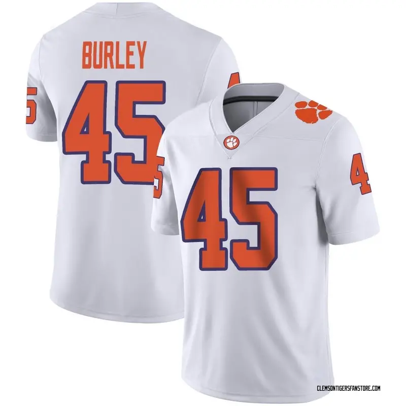 Game Youth Vic Burley Clemson Tigers White Football Jersey