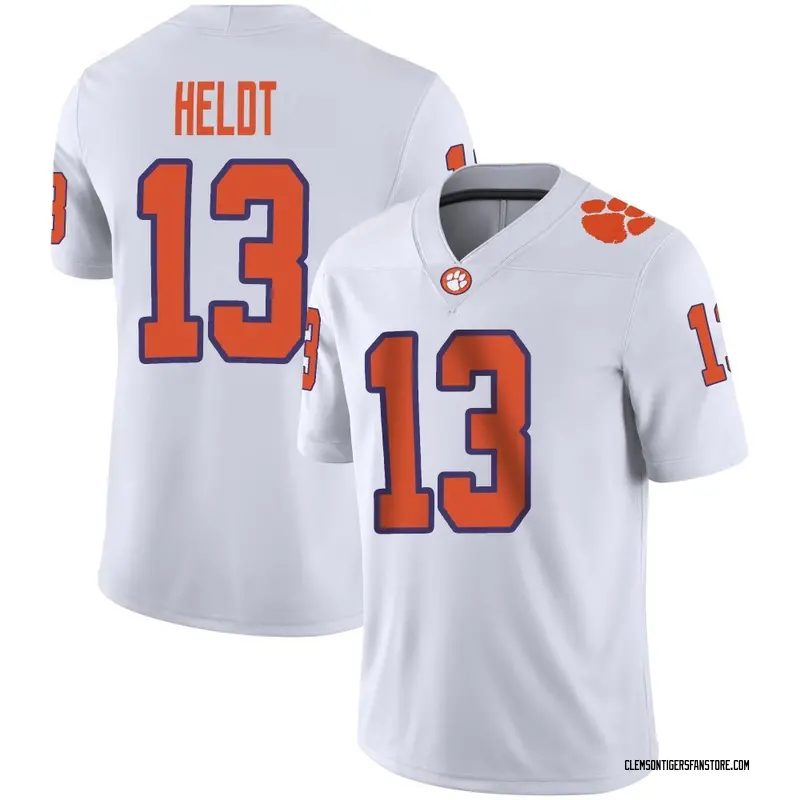 Game Youth Will Heldt Clemson Tigers White Football Jersey
