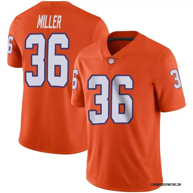 Limited Men's Boston Miller Clemson Tigers Orange Football Jersey