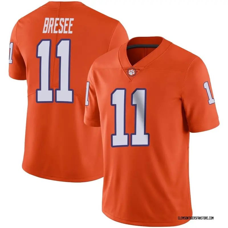 Limited Men's Bryan Bresee Clemson Tigers Orange Football Jersey