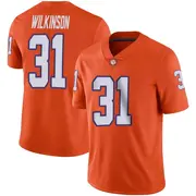 Limited Men's Joe Wilkinson Clemson Tigers Orange Football Jersey