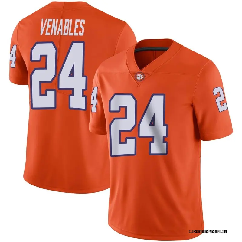 Limited Men's Tyler Venables Clemson Tigers Orange Football Jersey