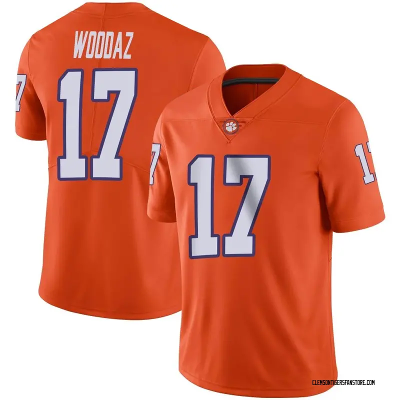 Limited Men's Wade Woodaz Clemson Tigers Orange Football Jersey