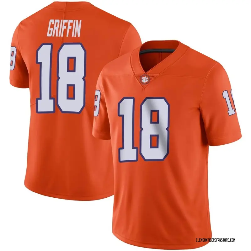 Limited Youth Kylon Griffin Clemson Tigers Orange Football Jersey