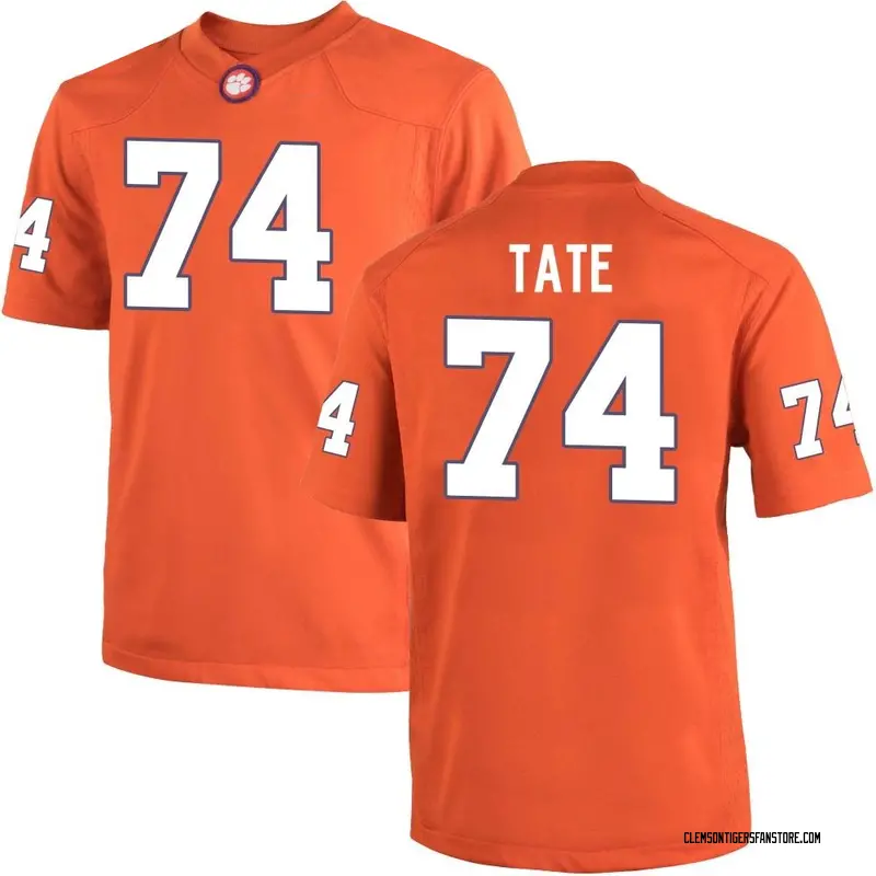 Replica Men's Marcus Tate Clemson Tigers Orange Team Color College Jersey