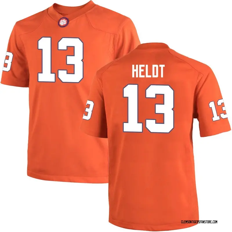 Replica Youth Will Heldt Clemson Tigers Orange Team Color College Jersey